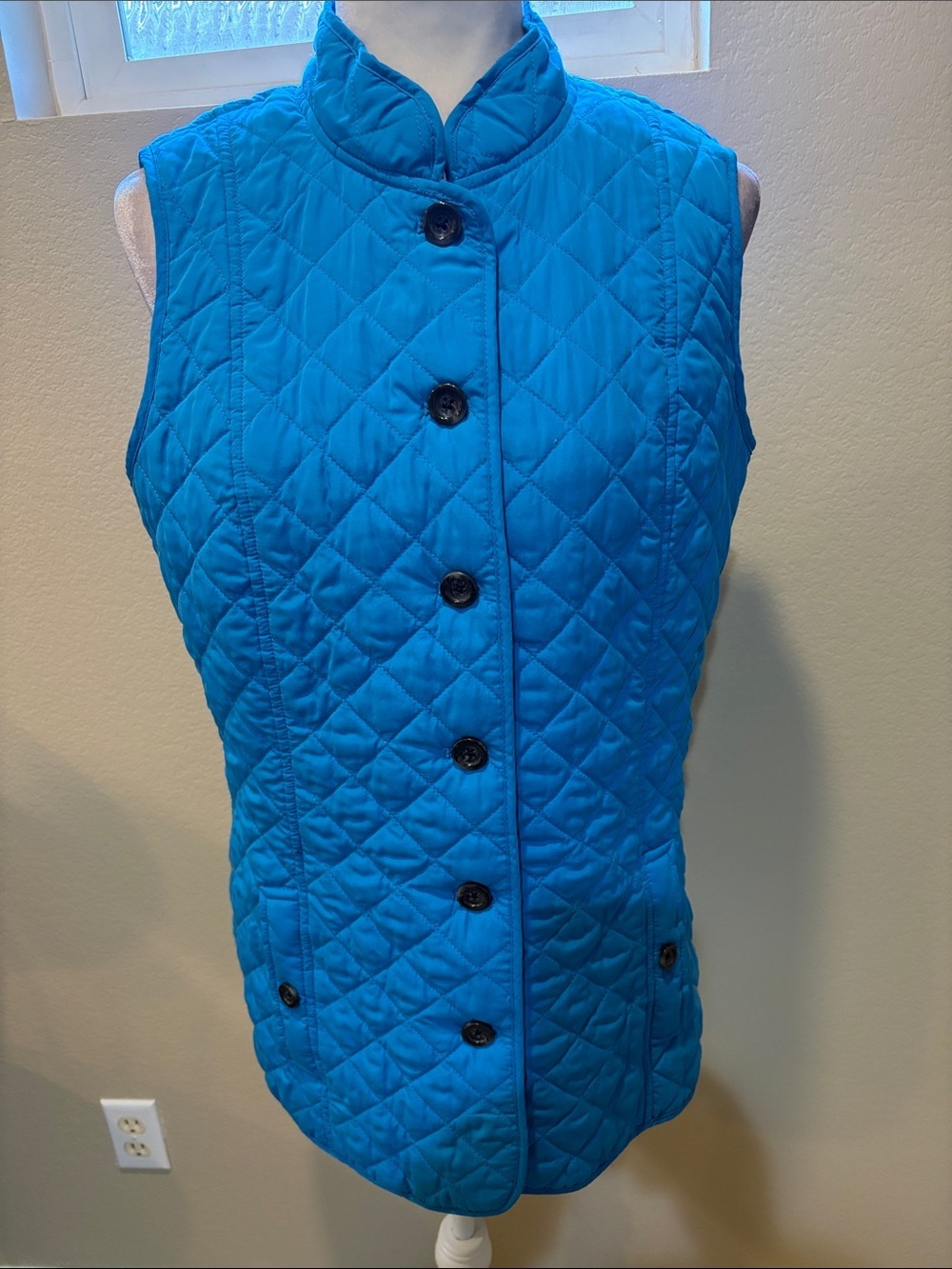 J. Jill Quilted Teal Blue Sleeveless Vest